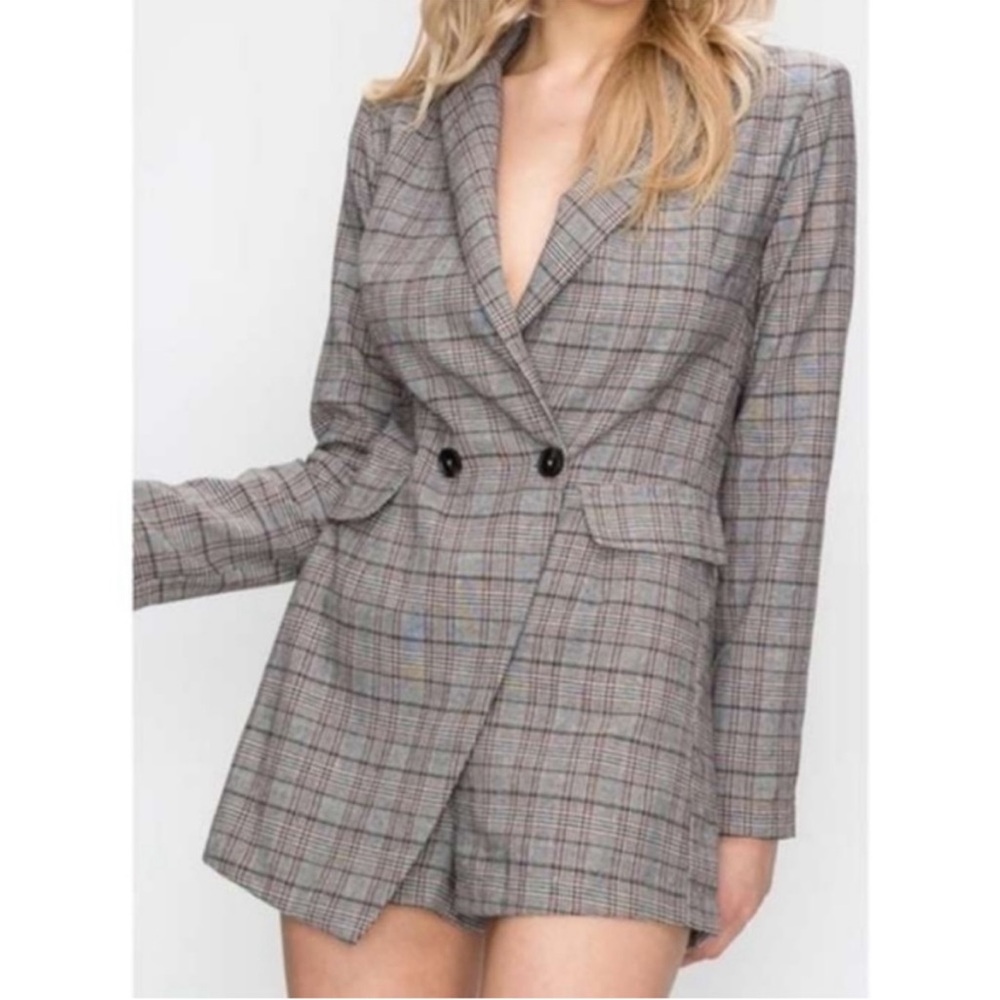 ✨DONATING TOMORROW✨Favlux Plaid Blazer Romper